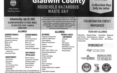 Gladwin County Household Hazardous Waste Day, July 29th!