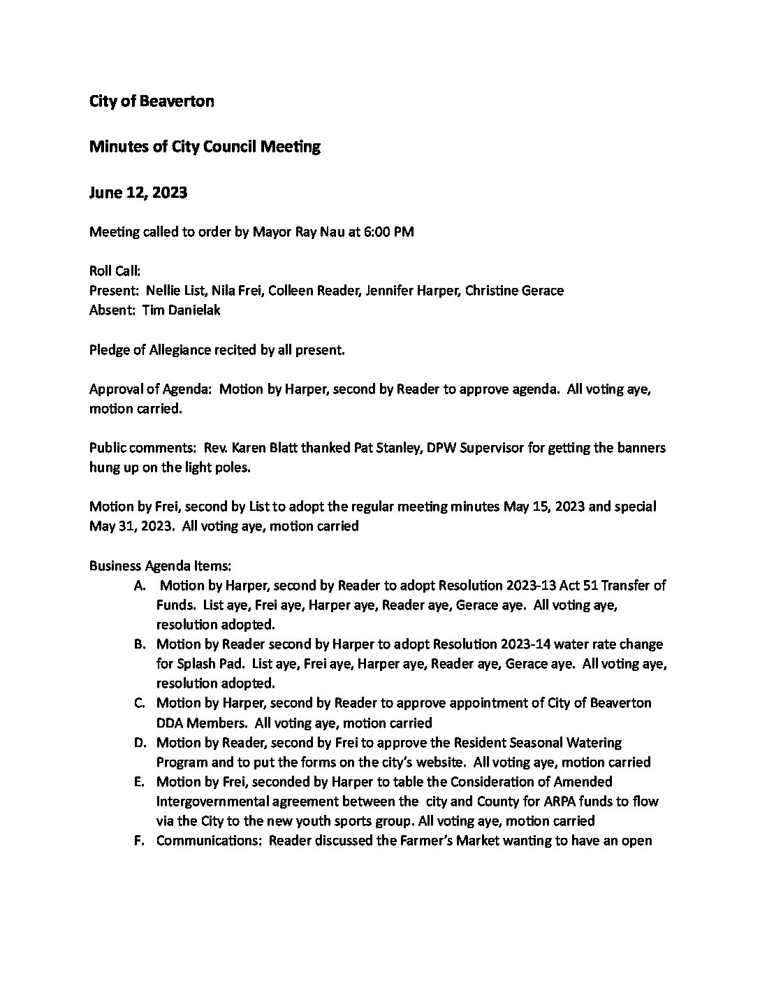 Meeting Minutes – 06.12.2023