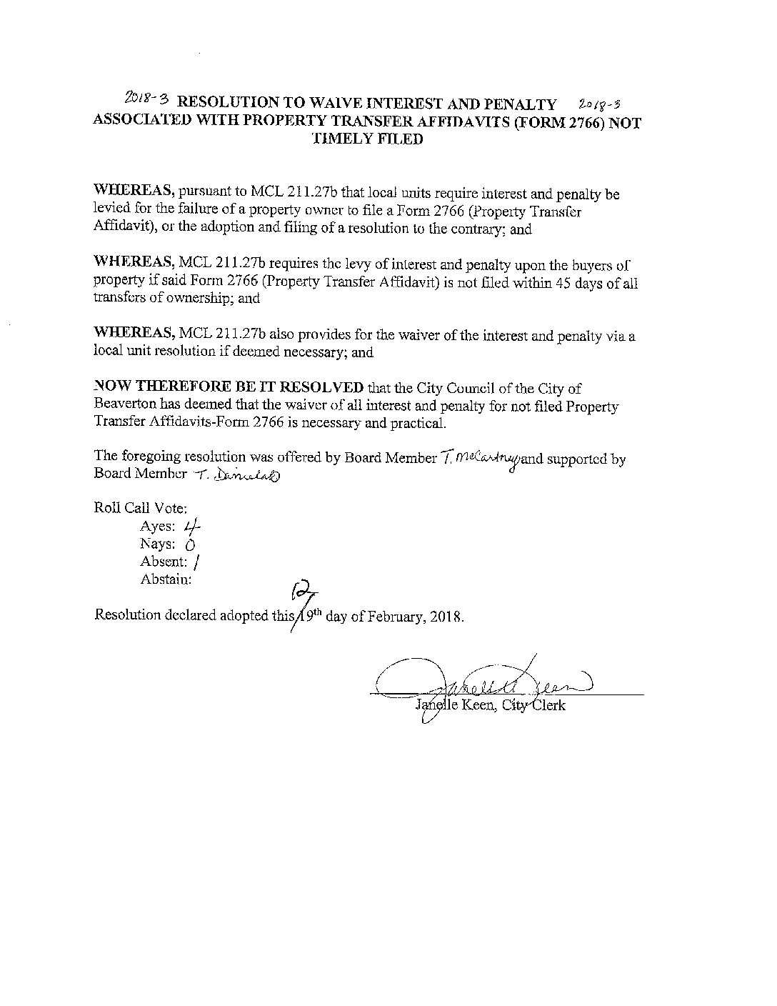 2018 Waive Form 2766 Filing Penalty Resolution 2018-3