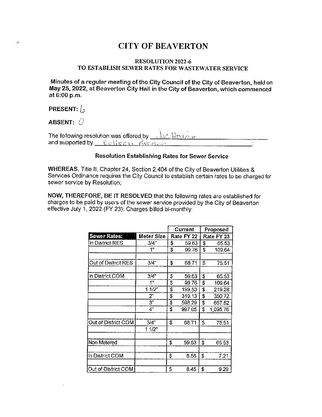 2023 Sewer Rates 2022-6