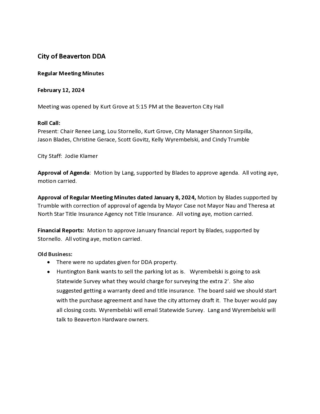 DDA Minutes – 02.12.2024